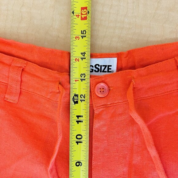 King Size Women Orange Linen Blend Cargo Pant Sz 38 Tall High Rise Straight NWOT - Picture 10 of 12